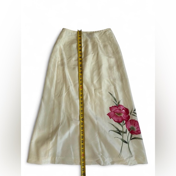 Ann Taylor 100% Silk Cottagecore Fairy Floral Maxi Skirt - Size 8 - Picture 5 of 8